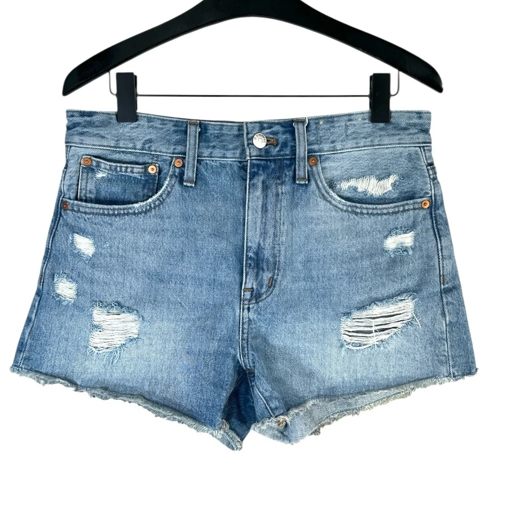 Madewell Relaxed Denim Shorts in Renfield Wash: Destructed Edition Size 26 - Picture 5 of 10